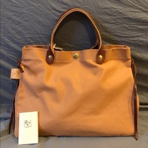 NWT IL Bisonte canvas leather tote